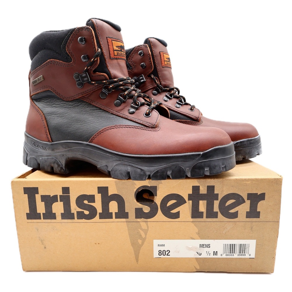 Irish Setter 802 Ram Boot Mens 10.5 Brown Leather Gore-Tex Vibram NWT